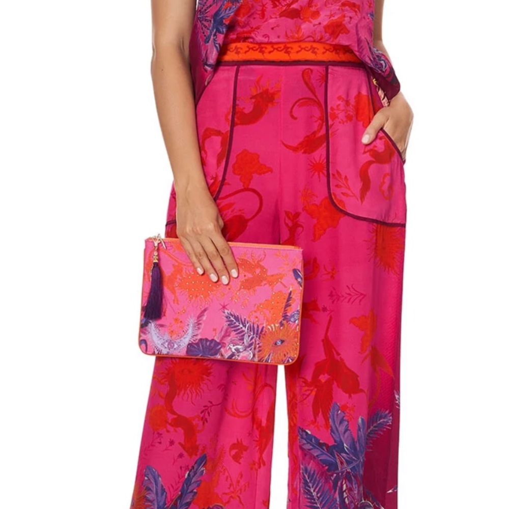 CAMILLA *Tropic of Neon* pink clutch bag purse pouch